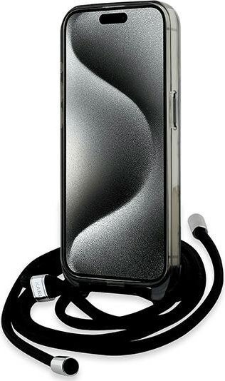 Mbulesë telefoni Karl Lagerfeld Karl &amp; Choupette Crossbody Case, për iPhone 15 Pro, MagSafe, e zezë