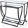 Set konzolash Affek Design Cedric, 2 copë, metal dhe xham pasqyrë, i zi