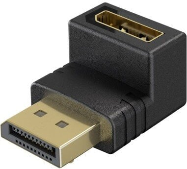 Адаптер DisplayPort Goobay, агол 90° надолу, 8K, црн