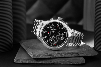 Ora Tommy Hilfiger Asher 1791852, 44mm, çelik inox, argjendtë