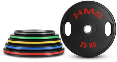 Сет тегови HMS, 10 парчиња, 150kg, челик со гумена обвивка