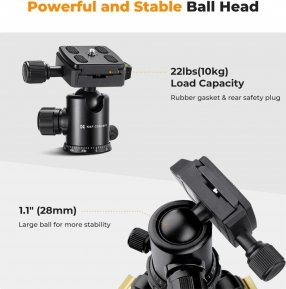 Tripod për kamera K&amp;F Concept 72 Professional, 195cm, kokë panoramike 360°, i lehtë