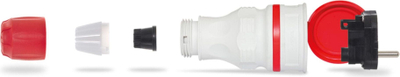 Prizë portative KEL GN-54 W-98001, 16A 2P+E, 250V IP54, gri e kuqe