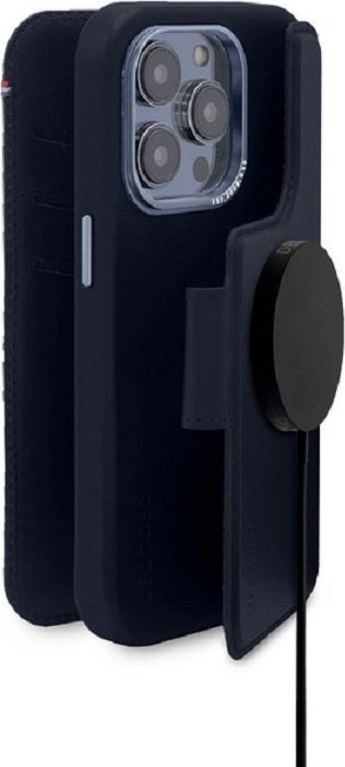Mbulesë lëkure Elmarc për iPhone 14 Pro Max, përputhet me MagSafe, blu marinë
