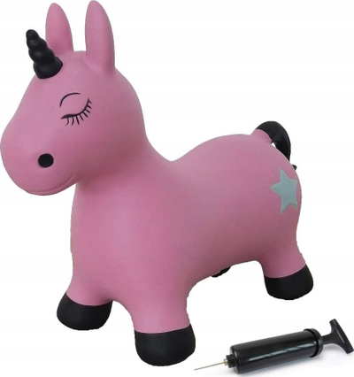Lodër kërcyese Jamara Unicorn, me pompë, për fëmijë, rozë