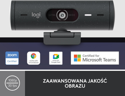 Set kamerë web me kufje Logitech Brio 500 Graphite H390, Full HD, USB, gri