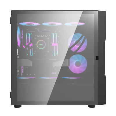Kuti kompjuterike Darkflash DK431 (i zi)  4 ventilatorë RGB