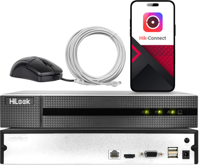 Regjistrues rrjeti HiLook by Hikvision NVR-104MH-C(E)(STD), 4 kanale, 8MP, i zi