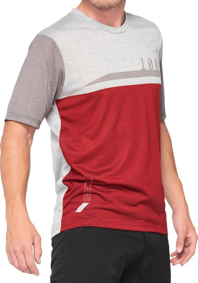 Fanellë çiklizmi 100 Percent Airmatic Jersey, për meshkuj, e kuqe cherry dhe gri