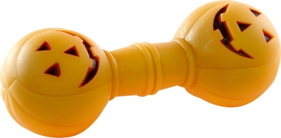 Lodër për qen Dingo Halloween Barbell Pumpkin, vinyl, 17cm, portokalli