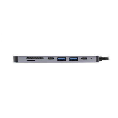 Adapter SBOX, USB-C-HDMI/USB-3.0/SD+TF, 7në1