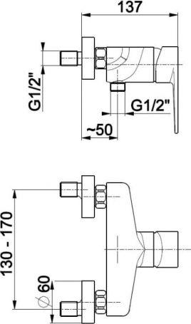 Rubinet dushi KFA (4826-010-00), krom