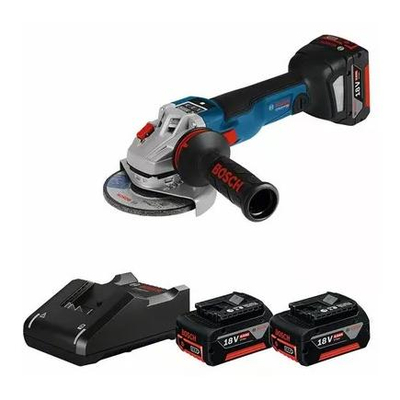 Set mulli me kënd Bosch GWS 18V-10 SC, 125mm, 3 bateri 5.0Ah, i zi