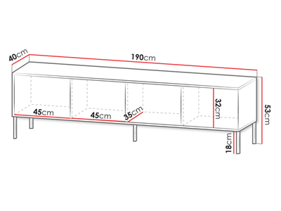 Komodë për TV 190 Miretiz 06 (190 x 53 x 40)