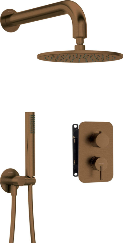 Set dushi i fshehur Deante Bxyycqsm, BOX i fut në mur, kokë dushi rain shower, bronz i furçum