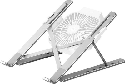 Stendë laptopi Strado F1, alumini, me ventilator ftohës, gri