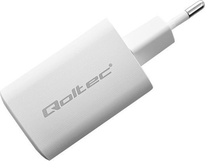 Karikues muri Qoltec GaN Ultra, 65W, USB C PD dhe USB QC 3.0, i bardhë