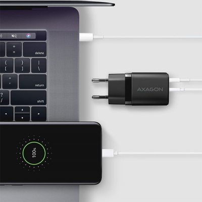 Karikues rrjeti Axagon ACU-PQ20, 20W, USB-A dhe USB-C, i zi