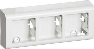 Bazë elektrike LK Fuga Softline, 3 module, montim horizontal, e bardhë