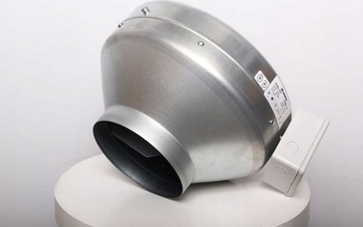 Ventilator inline centrifugal Vents VKMZ 100, për kanale ajrimi, kompakt, gri