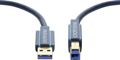 Kabllo USB Clicktronic 70092, USB 3.0 A në B, 1.8 m, blu