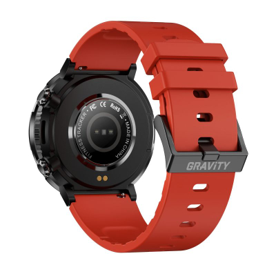 Orë e zgjuar Gravity GT21 6, ekran 1.6", IP67, me rrip silikoni të kuq