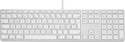 Tastierë LMP Large Font USB Keyboard ISO, 110 taste, me 2 porta USB, argjendtë
