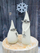 Figurë dekorative Saska Garden Santa Claus Sławomir, porcelan, e bardhë argjendi