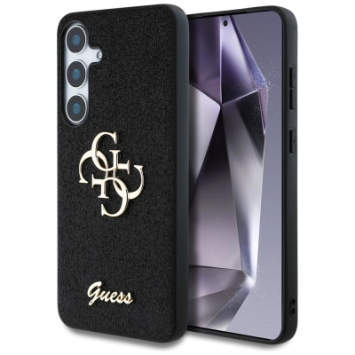 Футрола за телефон Guess Glitter 4G Metal Logo, за Samsung Galaxy S25+, PU, црна