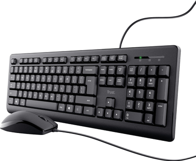 Set tastierë dhe maus Trust TKM-250, USB, me kabllo, layout gjerman QWERTZ, i zi