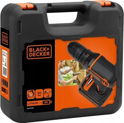 Makinë shpimi edhe vidhosje Black+Decker BDCD18K, 18V, bateri 1.5Ah, portokalli me të zezë