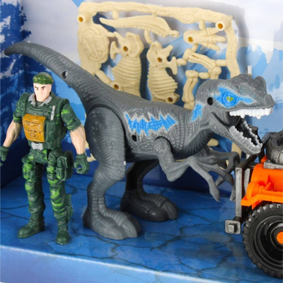Set lodrash MEGA CREATIVE Dino Park 502635, makinë off road, dinosauri dhe ushtar, shumëngjyrësh