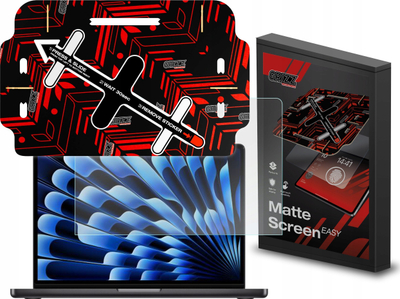 Film mbrojtës Grizz MatteScreen Easy për Apple MacBook Air 15" M3 2024, kundër shenjave të gishtave, mat, i tejdukshëm