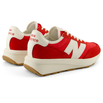 Atlete unisex New Balance U370VD, lëkurë zamujshe dhe rrjetë, taban EVA, të kuqe
