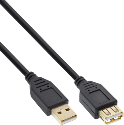 Kabllo USB InLine 34615S, USB A në USB A, 1.5 m, e zezë