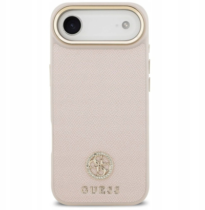 Mbulesë telefoni Guess Grained Strass Logo MagSafe, për iPhone 17 Air Pro, rozë
