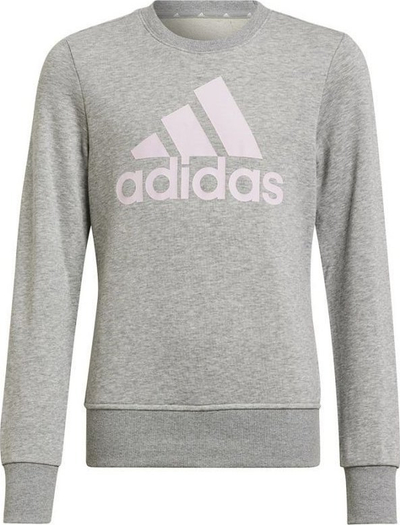 Bluzë Adidas Big Logo Swt Jr HM8706, për vajza, pambuk poliester, gri
