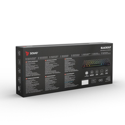 Tastierë mekanike Gaming Savio BLACKOUT, USB, Outemu Brown,RGB, e zezë