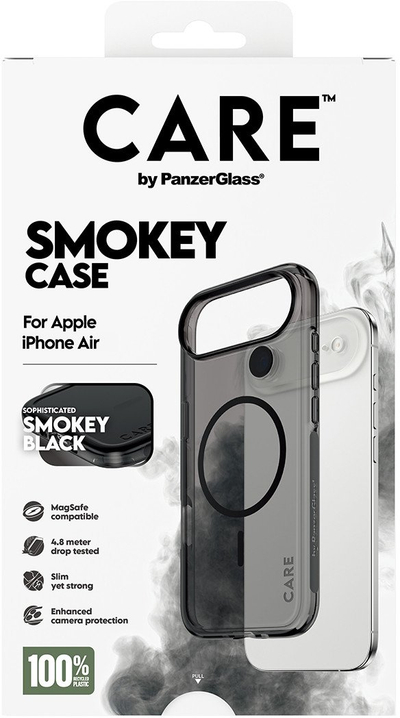 Këllëf telefoni PanzerGlass CARE Flagship Urban Explorer Smokey, MagSafe, për iPhone Air, i zi