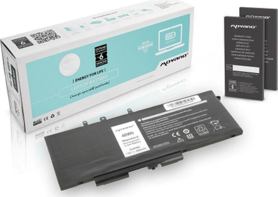 Bateri laptopi Movano për Dell Latitude 5490 5590, 8200mAh, e zezë