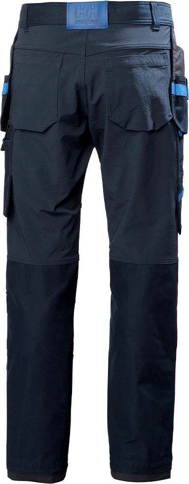 Pantallona pune Helly Hansen Workwear Oxford 4X Stretch, me xhepa t'varur, blu e errët me të zezë, C48