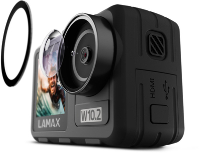 Kamera aksion Lamax W10.2, 4K, ekran përpara, e zezë
