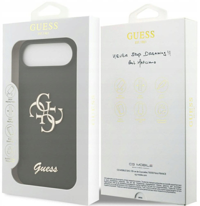 Mbulesë telefoni Guess Silicone Big 4G Script GUHCP17MSC4GSMK, për iPhone 17 Air Pro, MagSafe, e zezë