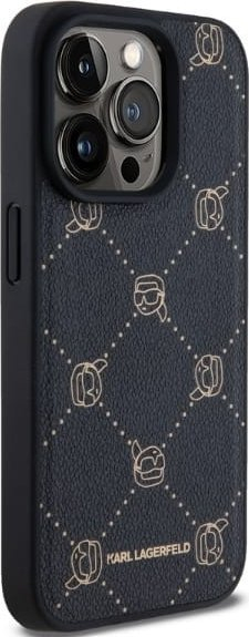 Mbulesë telefoni Karl Lagerfeld Karl Heads MagSafe, për iPhone 15 Pro Max, PU, e zezë