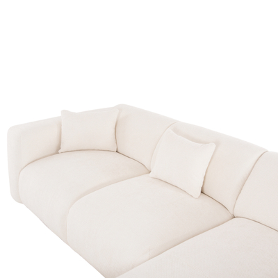 Kënd divan Bricken HM3275.02R, 3 ulëse, 282x160 cm, i bardhë