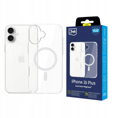 Kapak telefoni 3MK EverClear MagCase për Apple iPhone 16 Plus, MagSafe, transparent