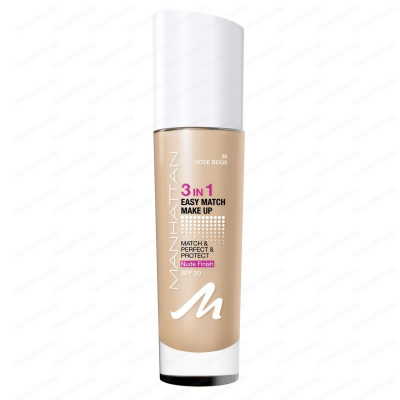 Krem pudër Manhattan 3 in 1 Easy Match, 36 Rose Beige, 30ml