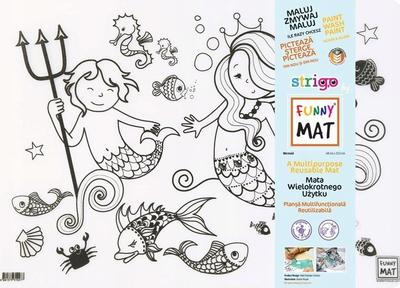 Dyshek ngjyrosës FunnyMat Mermaid, silikon, 48 x 33.5 cm, i bardhë