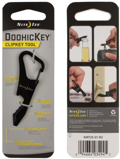 Varëse çelësash Nite Ize ClipKey, çelik inox, shumëfunksionale, e zezë