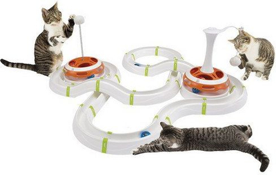 Lodër për mace Ferplast Cat Circuit Curve, pjesë e lakuar, 28.5 x 11.2 x 4.7 cm, e bardhë